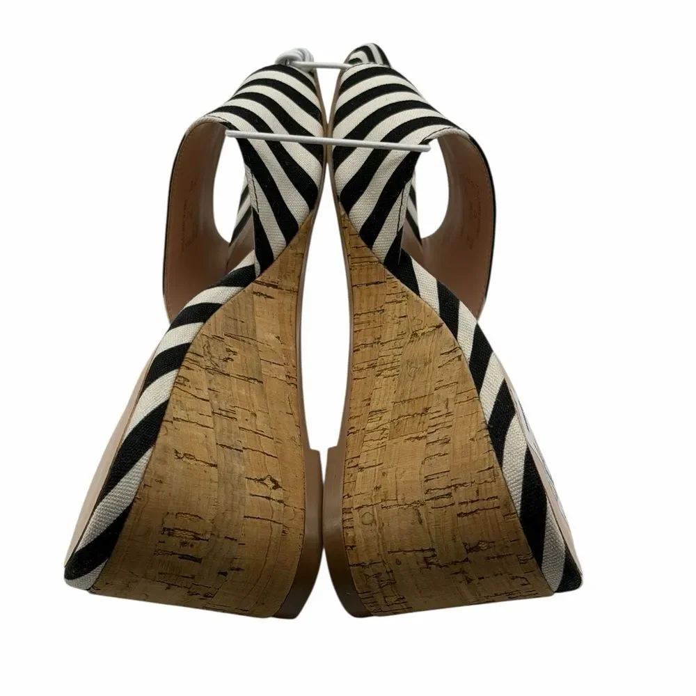 NWT Kate Spade Myrah Zebra Pint Cork Wedges Sandals 6B